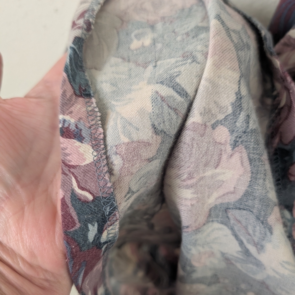 Vintage 80s Laura Ashley Floral Print Long-Sleeve Dress, Cotton/Wool Blend - Picture 12 of 12